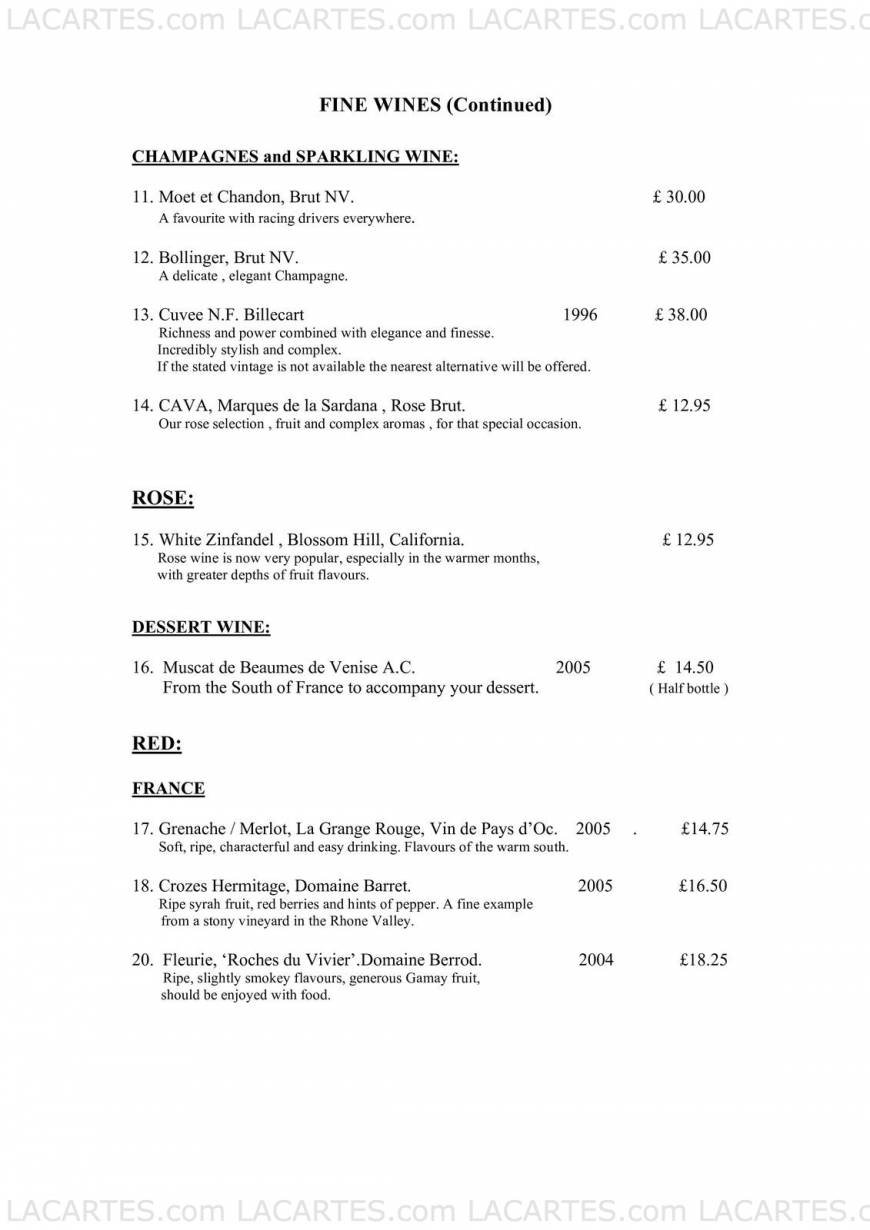  Pricelists of The Lobster Public House & Stables Restaurant 13 High Street - Photo 15 of 18