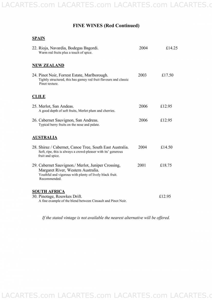  Pricelists of The Lobster Public House & Stables Restaurant 13 High Street - Photo 14 of 18