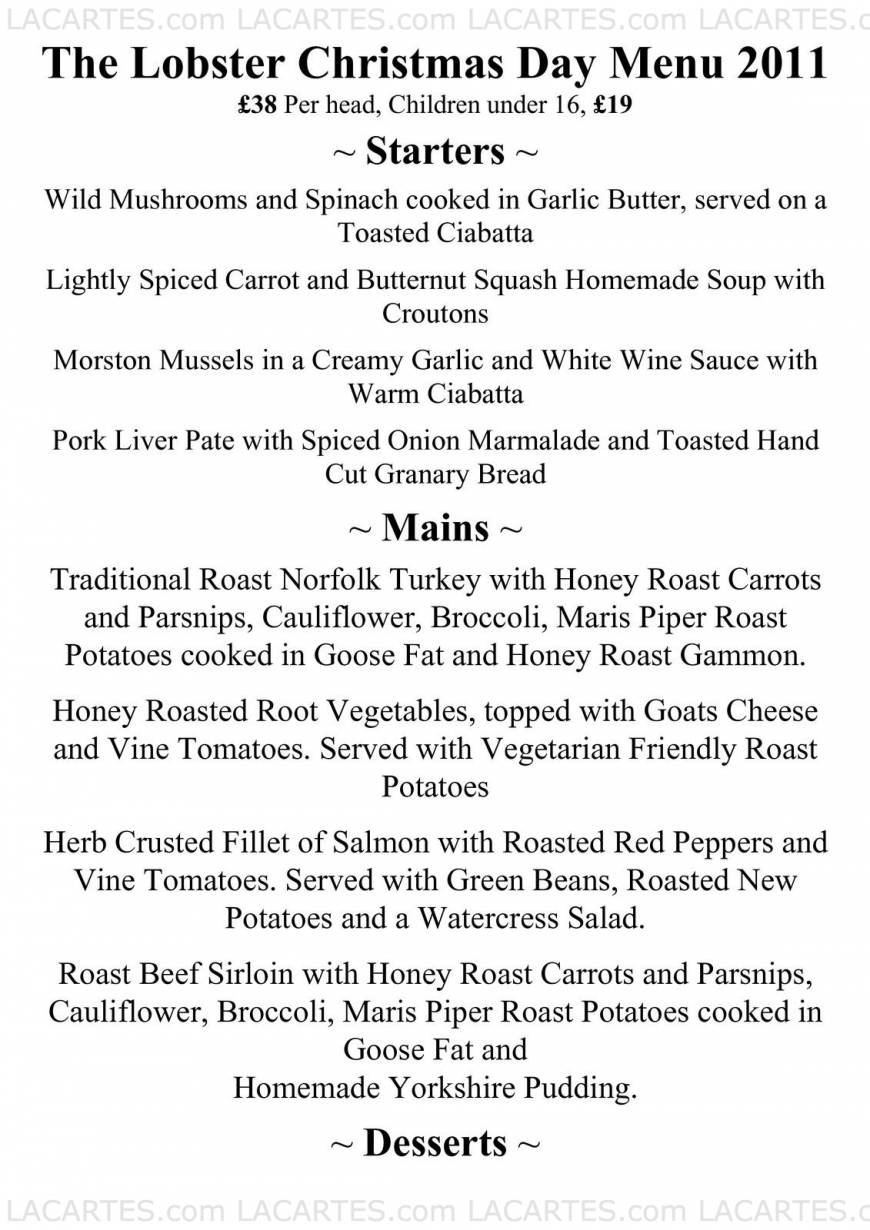  Pricelists of The Lobster Public House & Stables Restaurant 13 High Street - Photo 5 of 18