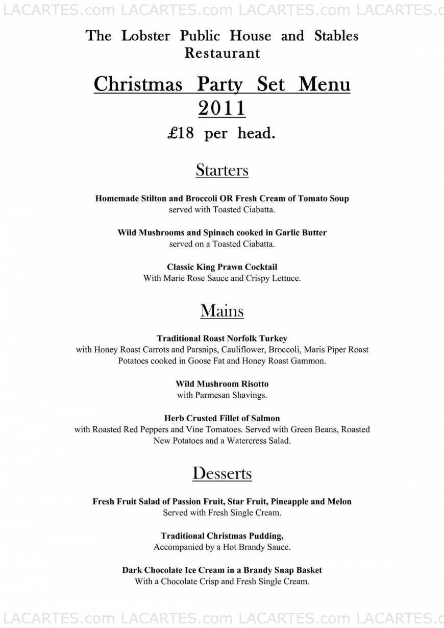  Pricelists of The Lobster Public House & Stables Restaurant 13 High Street - Photo 3 of 18