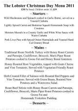 Menus & Prices, The Lobster Public House & Stables Restaurant, Sheringham