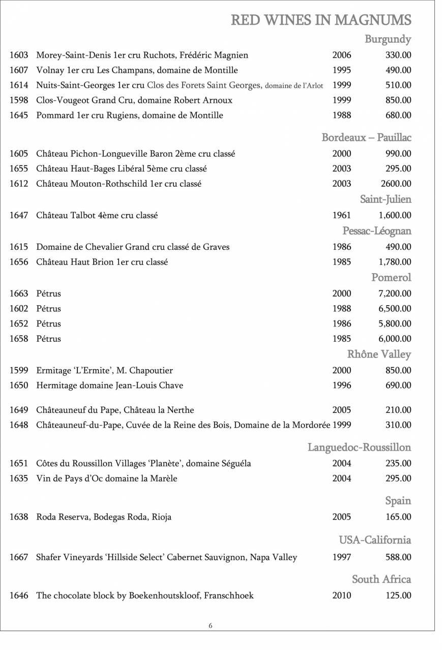  Pricelists of Restaurant Gordon Ramsay 68 Royal Hospital Road - Photo 24 of 39