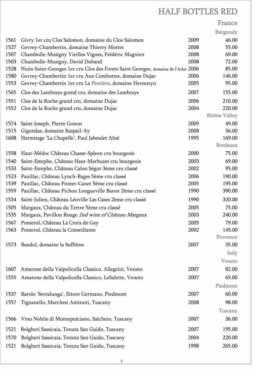 Pricelists of Restaurant Gordon Ramsay 68 Royal Hospital Road - Photo 25 of 39