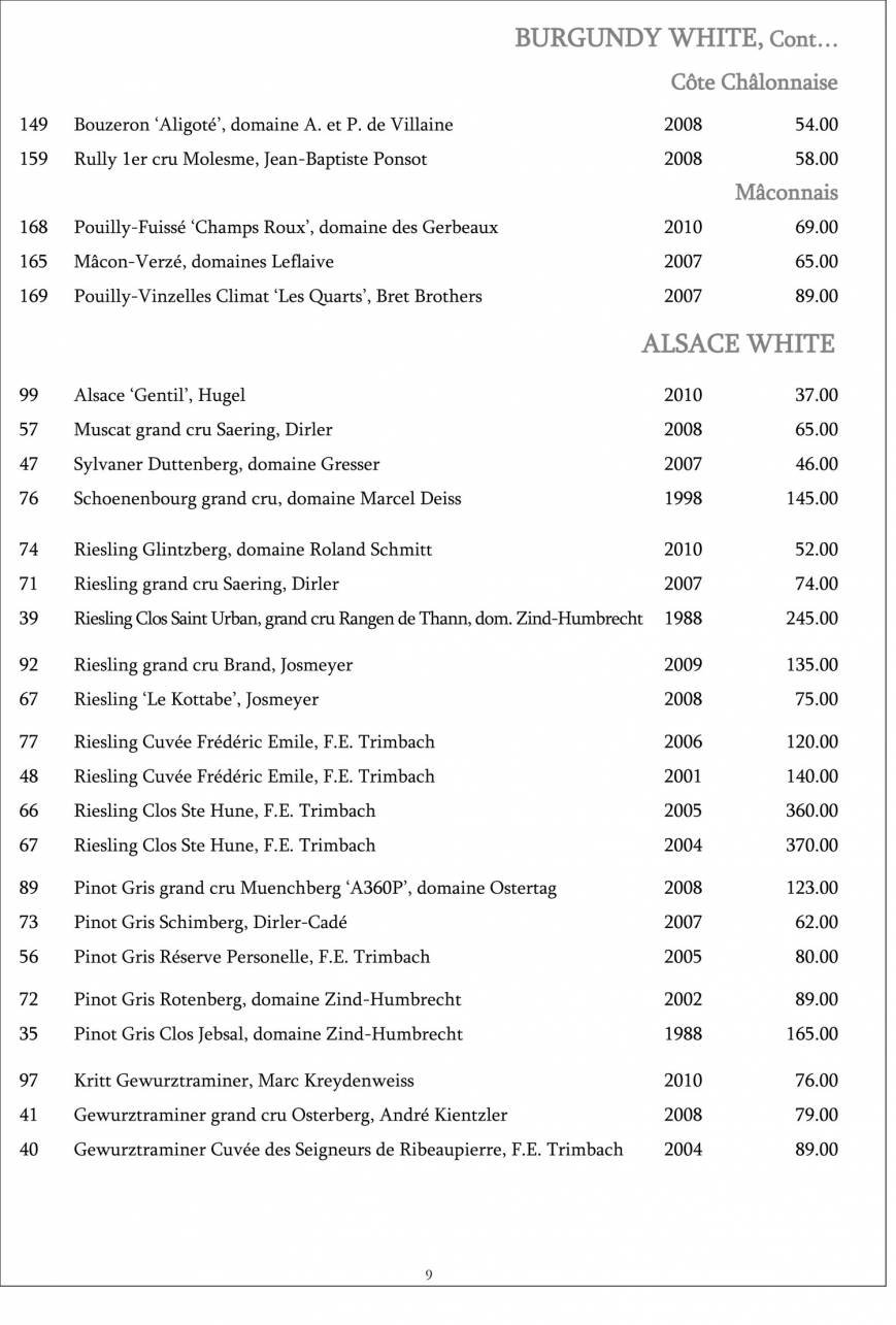  Pricelists of Restaurant Gordon Ramsay 68 Royal Hospital Road - Photo 29 of 39