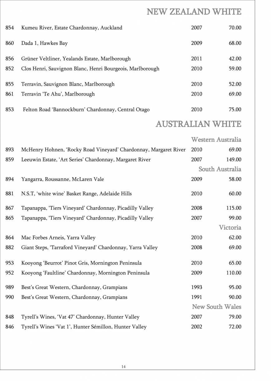  Pricelists of Restaurant Gordon Ramsay 68 Royal Hospital Road - Photo 32 of 39