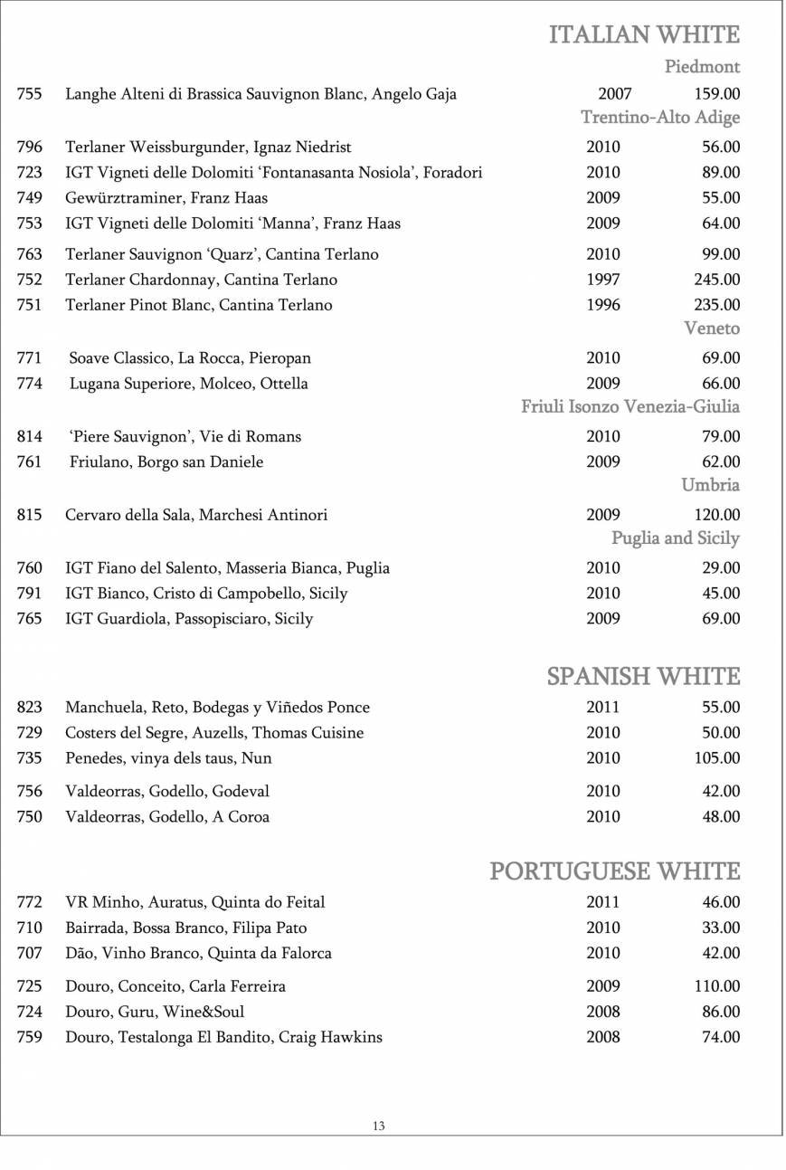  Pricelists of Restaurant Gordon Ramsay 68 Royal Hospital Road - Photo 34 of 39
