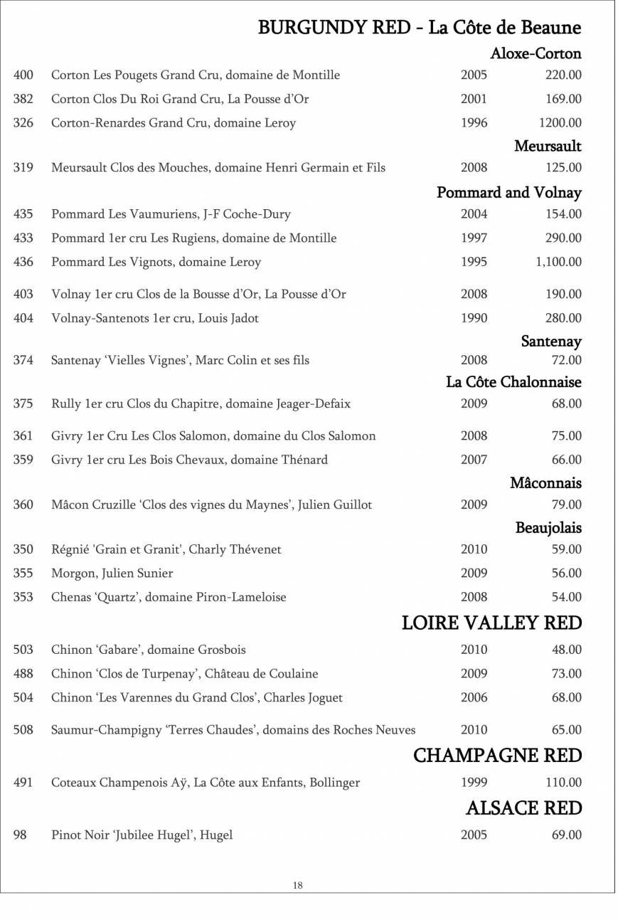  Pricelists of Restaurant Gordon Ramsay 68 Royal Hospital Road - Photo 37 of 39