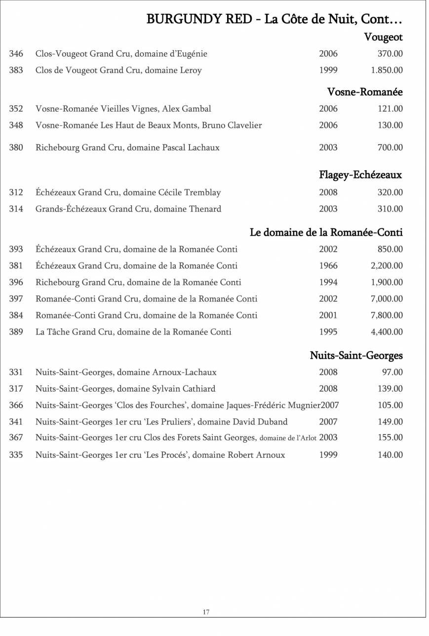  Pricelists of Restaurant Gordon Ramsay 68 Royal Hospital Road - Photo 38 of 39
