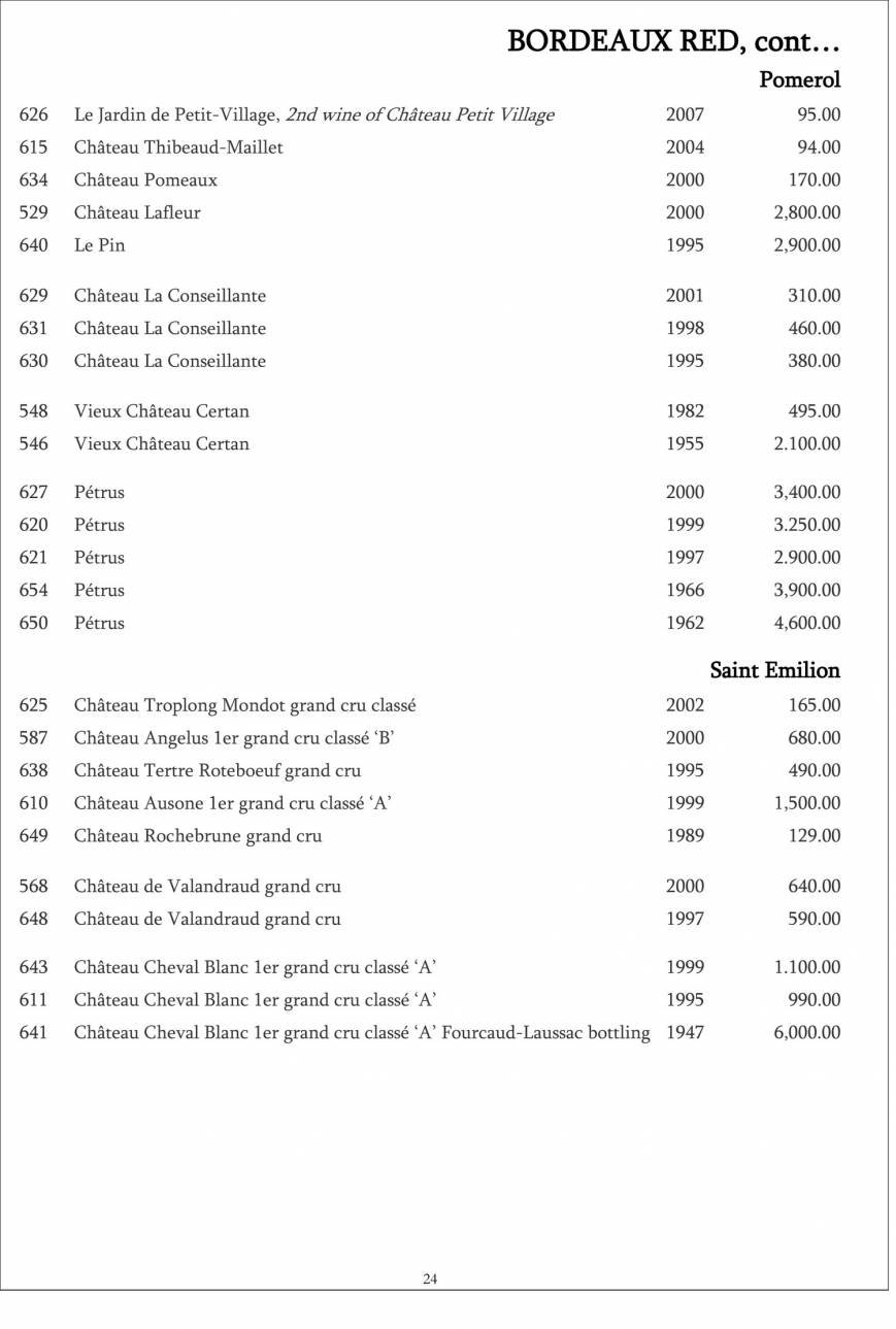  Pricelists of Restaurant Gordon Ramsay 68 Royal Hospital Road - Photo 4 of 39