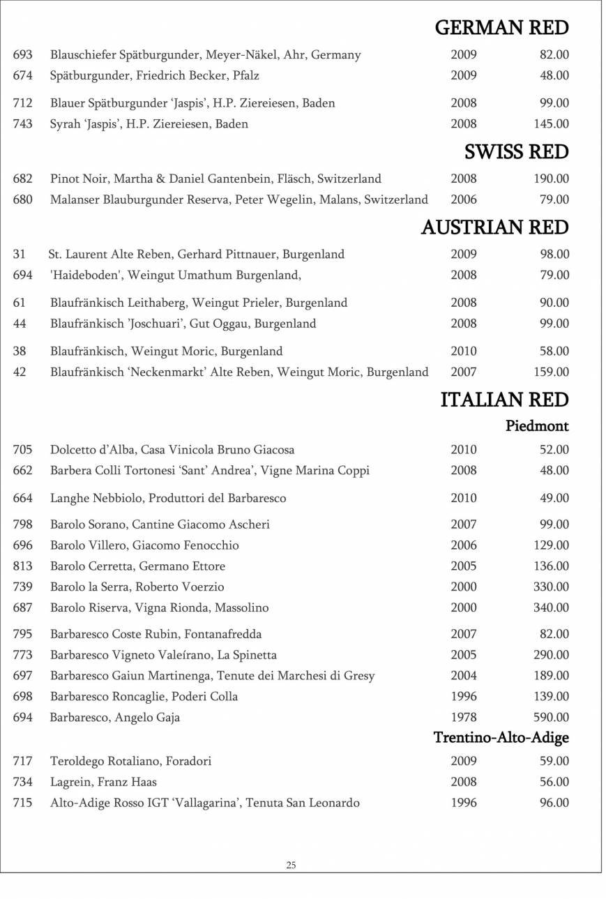  Pricelists of Restaurant Gordon Ramsay 68 Royal Hospital Road - Photo 8 of 39