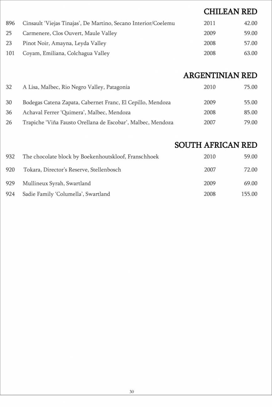 Pricelists of Restaurant Gordon Ramsay 68 Royal Hospital Road - Photo 10 of 39