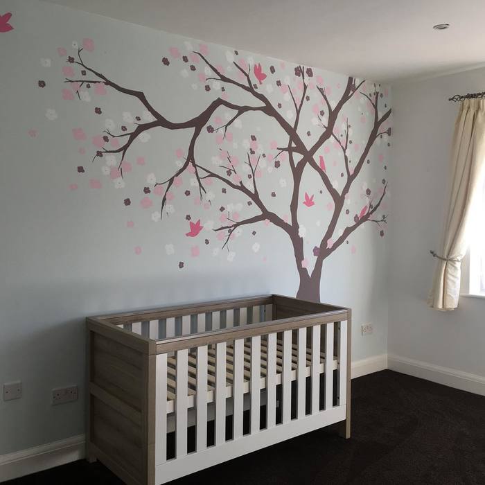 Baby girl's nursery room mural - Cherry blossom tree Nursery/Children's wall murals of Vera Rush Murals Tintern Mews - Photo 3 of 8