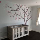 Baby girl's nursery room mural - Cherry blossom tree Vera Rush Murals Tintern Mews 