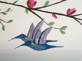 Hummingbirds wall painting Vera Rush Murals Tintern Mews 