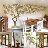 Garden themed feature wall murals - Wisteria, climbing rose and wild garlic wall paintings, Vera Rush Murals, Westcliff-on-Sea
