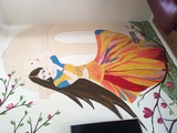 Detail of dancing woman wall painting, Vera Rush Murals, Westcliff-on-Sea