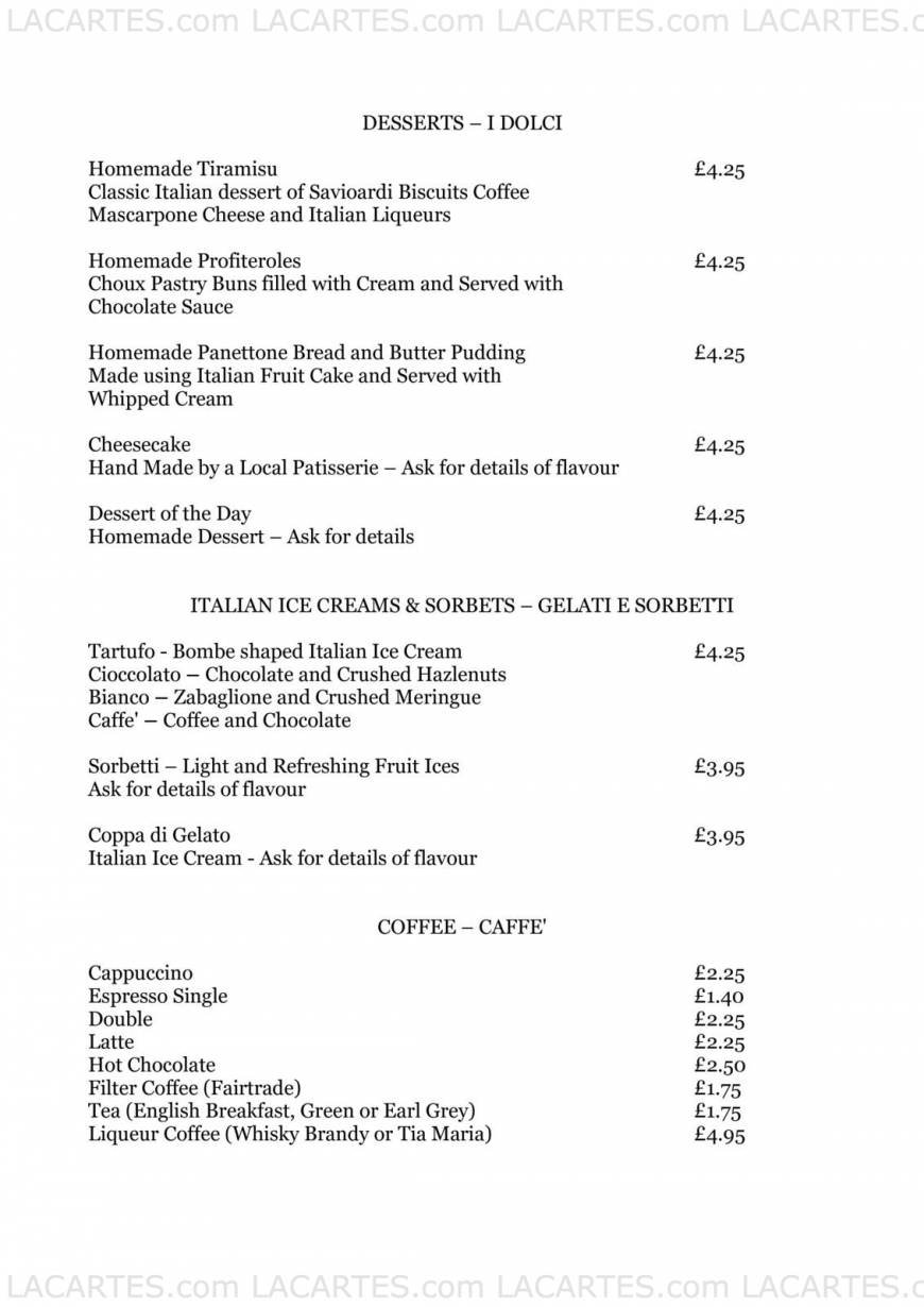  Pricelists of La Pergola Restaurant At The Wheatsheaf Cambridge Road - Photo 10 of 22