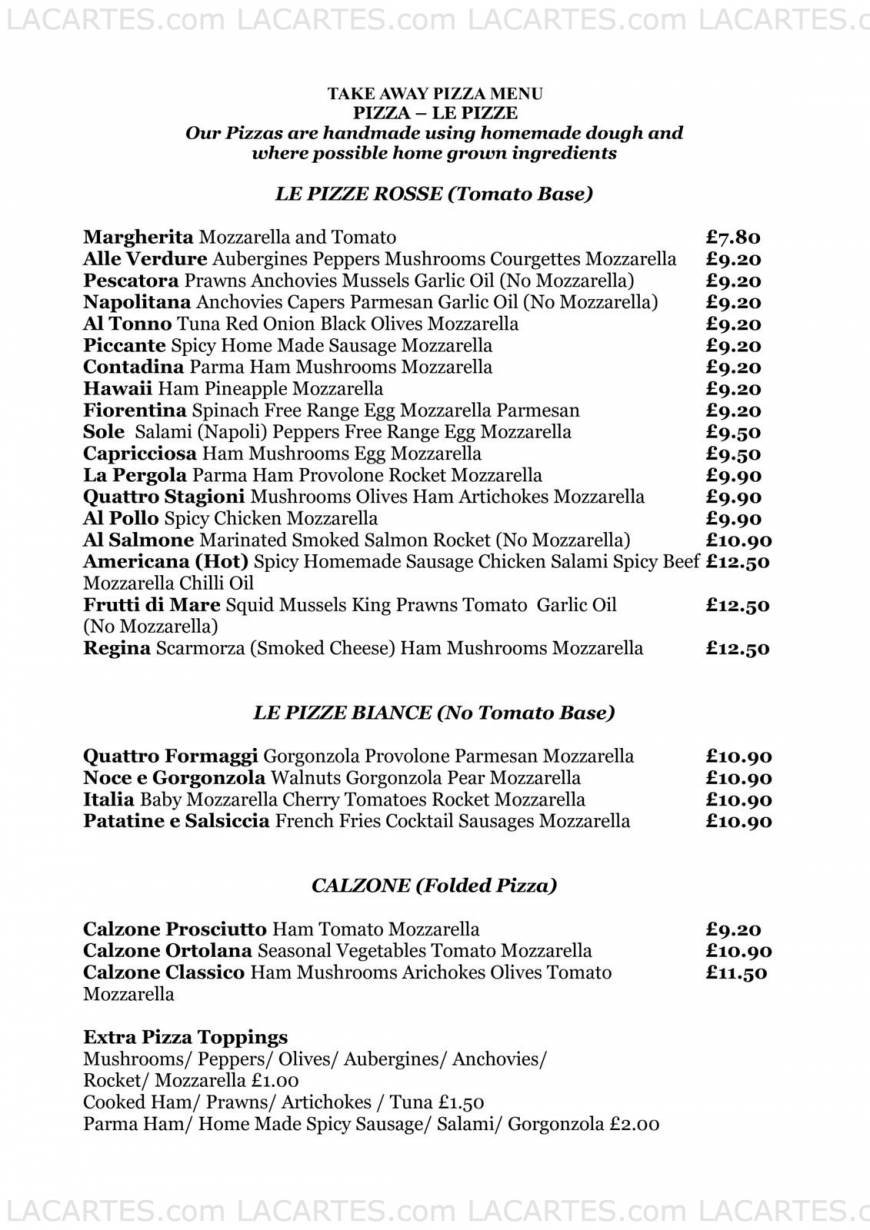  Pricelists of La Pergola Restaurant At The Wheatsheaf Cambridge Road - Photo 1 of 22