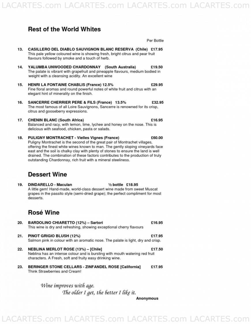  Pricelists of La Piazza Italian Restaurant and Pizzeria 42-44 Rayne Road  - Photo 8 of 13