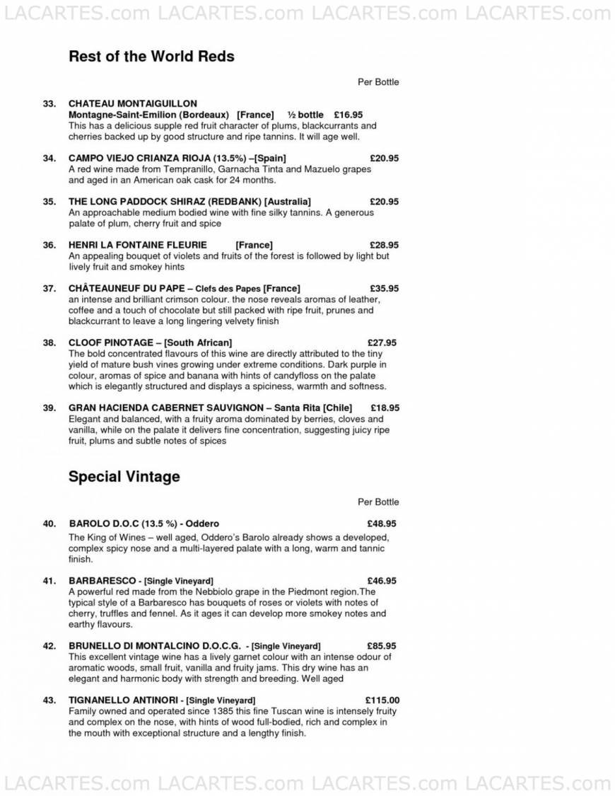  Pricelists of La Piazza Italian Restaurant and Pizzeria 42-44 Rayne Road  - Photo 10 of 13