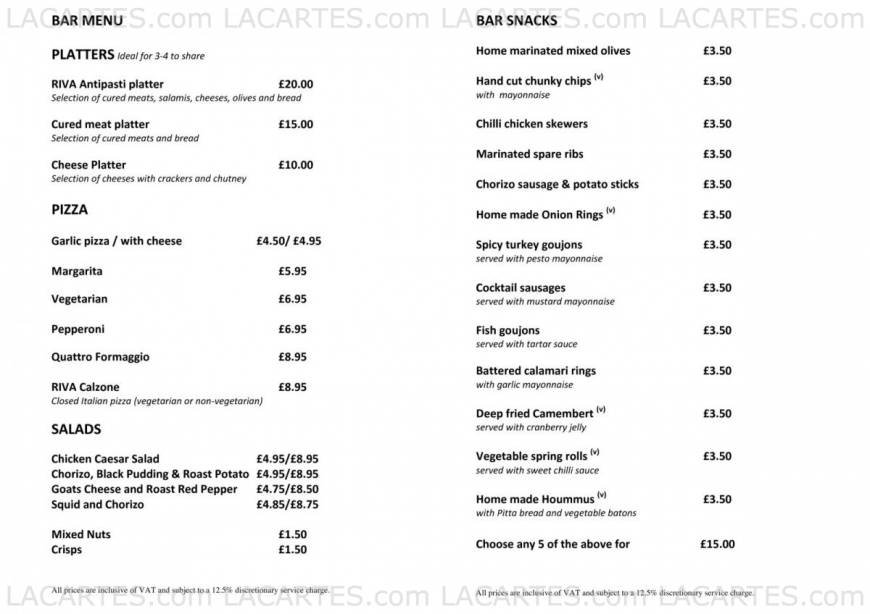  Pricelists of Riva Waterside Restaurant & Bar Town Pier, West Street - Photo 3 of 15