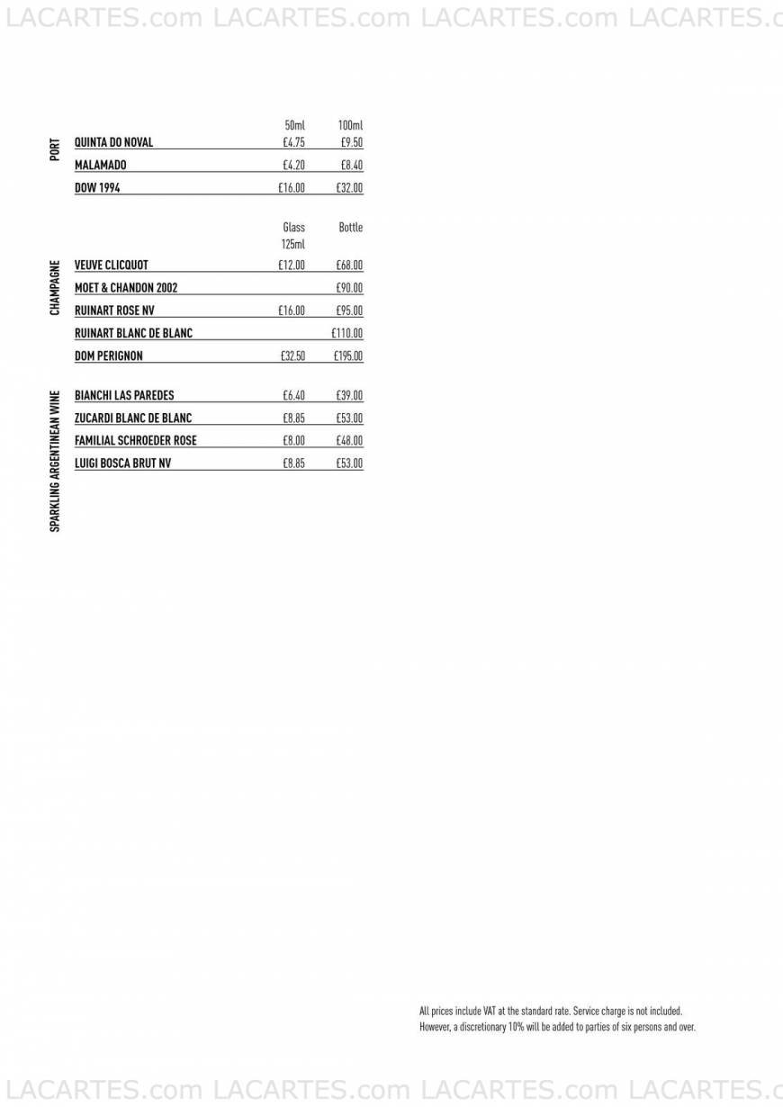  Pricelists of Gaucho at The O2 Peninsula Square - Photo 6 of 16