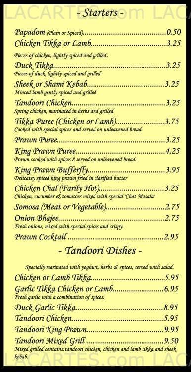  Pricelists of The Old School House Indian Restaurant The Street, Ham Street - Photo 2 of 11