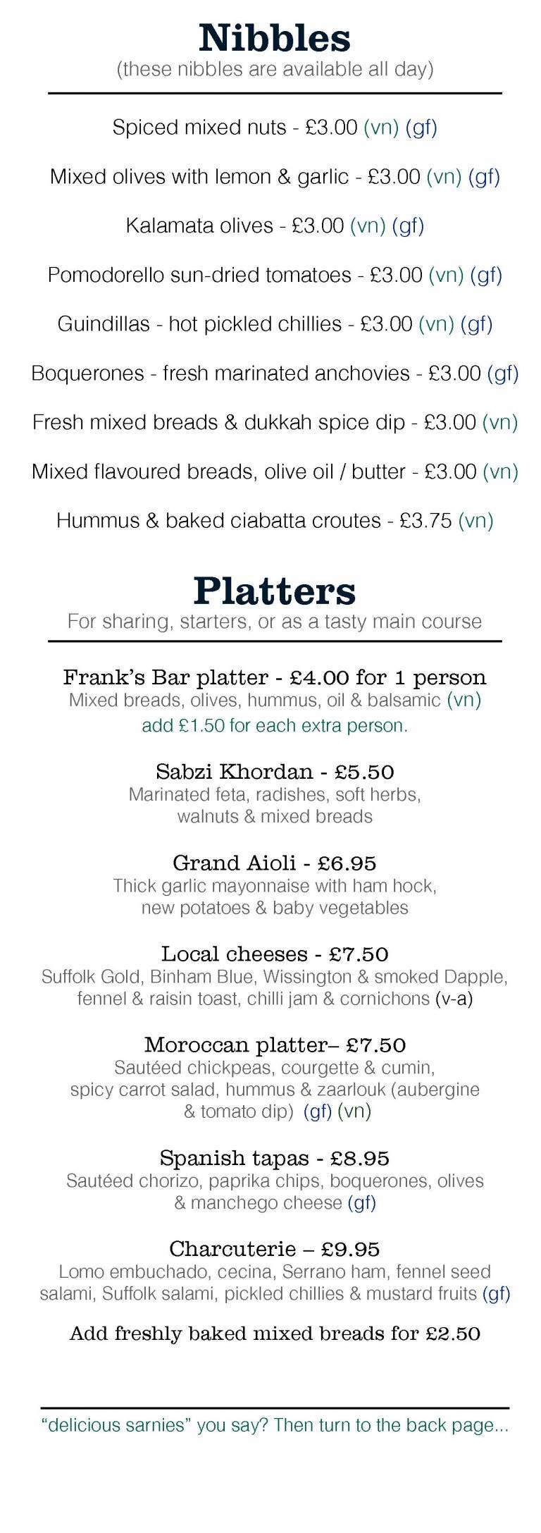  Pricelists of Frank's Bar 19 Bedford Street - Photo 3 of 9