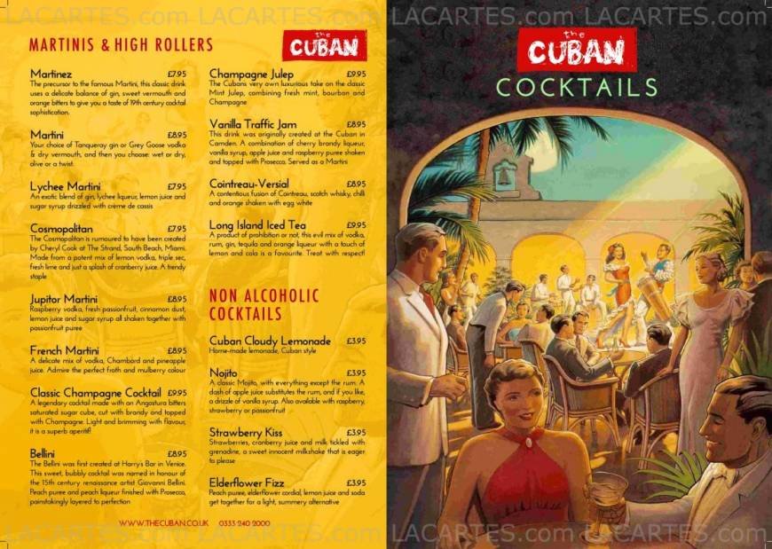  Pricelists of The Cuban Canterbury Restaurant and Bar 43 High Street   - Photo 3 of 6