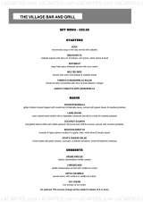 Menus & Prices, The Village Bar and Grill Billericay, Billericay