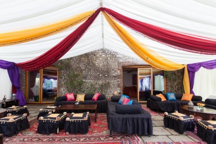 www.lighttrick.co.uk Unique venue decoration of The Complete Chillout Company Upper Tilton Barn - Photo 3 of 4