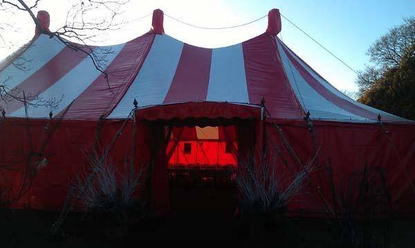 red and white marquee with porch entrance marquee hire of Bigtopmania Swallowcroft, Chapmans well - Photo 31 of 57