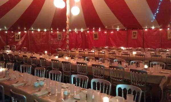 marquee seating trestle tables marquee hire of Bigtopmania Swallowcroft, Chapmans well - Photo 33 of 57