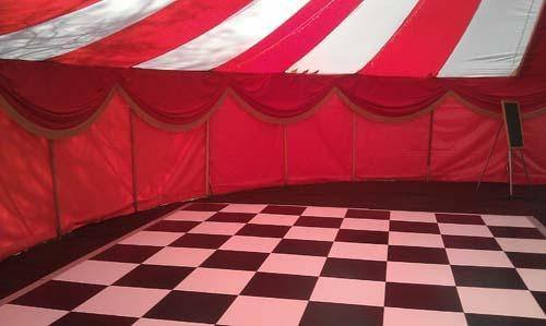 theatrical red velvet event decor marquee hire of Bigtopmania Swallowcroft, Chapmans well - Photo 47 of 57