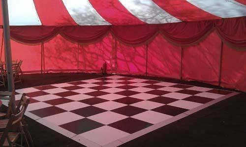 black and white dance floor hire marquee hire of Bigtopmania Swallowcroft, Chapmans well - Photo 49 of 57
