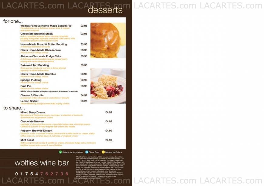  Pricelists of Wolfies Wine Bar and Restaurant 6 South Parade - Photo 7 of 7