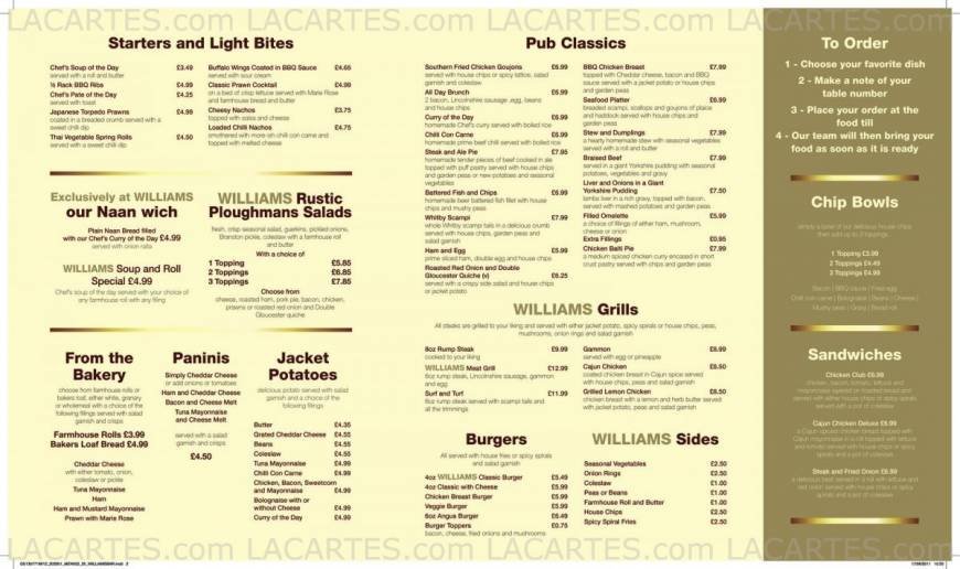  Pricelists of Williams Bar & Lounge 90 Lumley Road   - Photo 2 of 6