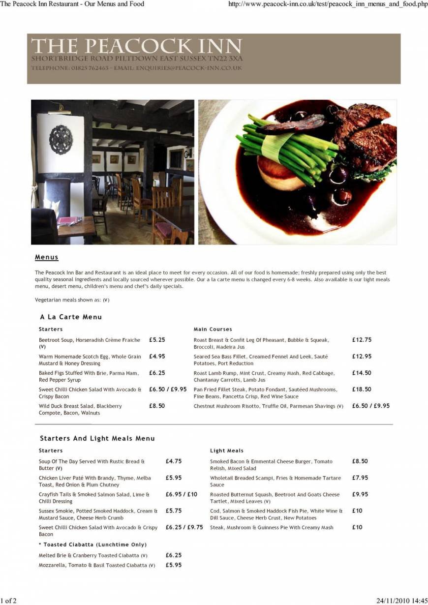  Pricelists of The Peacock Inn Piltdown East Sussex SHORTBRIDGE ROAD   - Photo 1 of 4
