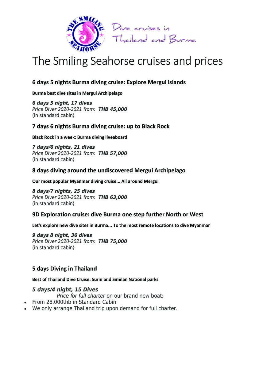  Pricelists of The Smiling Seahorse 170 ruangrat Street - Photo 1 of 1
