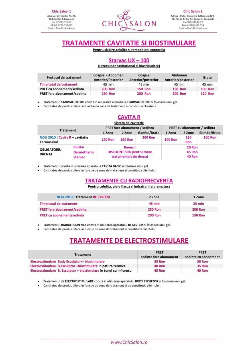  Pricelists of Chic Salon Duzilor, nr 22, sector 2 - Photo 3 of 13