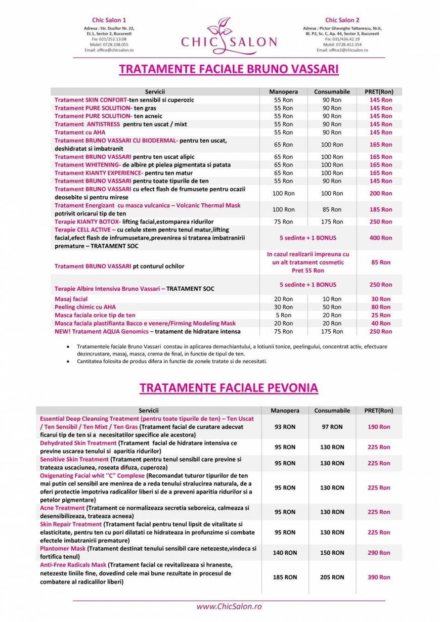  Pricelists of Chic Salon Duzilor, nr 22, sector 2 - Photo 8 of 13