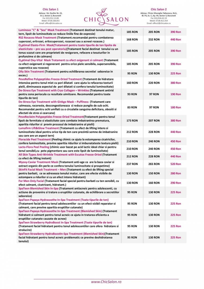  Pricelists of Chic Salon Duzilor, nr 22, sector 2 - Photo 9 of 13