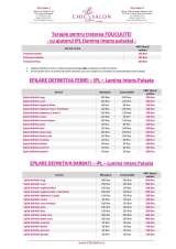 Menus & Prices, Chic Salon, Bucuresti