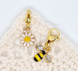 Daisy and bee stitch markers Pretty Stitch Markers 49 Knightley Way 