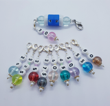Crochet round counter and hook size reminders, Pretty Stitch Markers, Hull