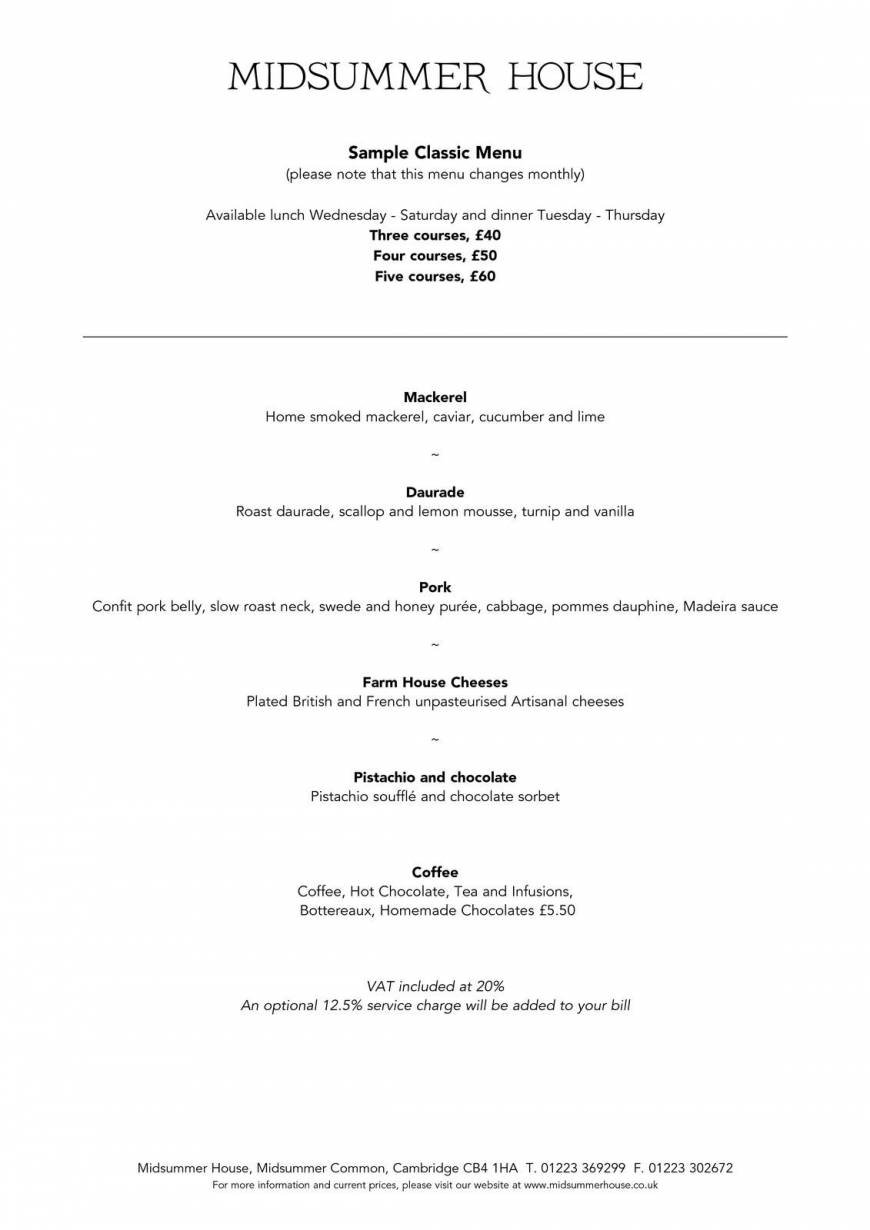  Pricelists of Midsummer House Restaurant Midsummer Common   - Photo 35 of 45