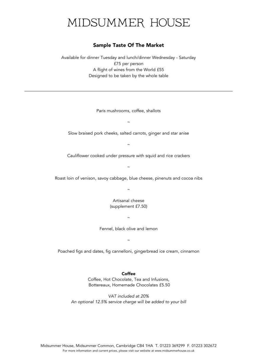  Pricelists of Midsummer House Restaurant Midsummer Common   - Photo 25 of 45