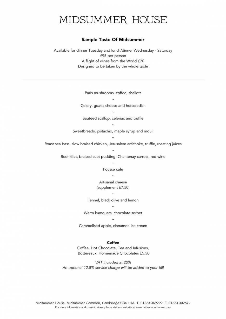  Pricelists of Midsummer House Restaurant Midsummer Common   - Photo 26 of 45