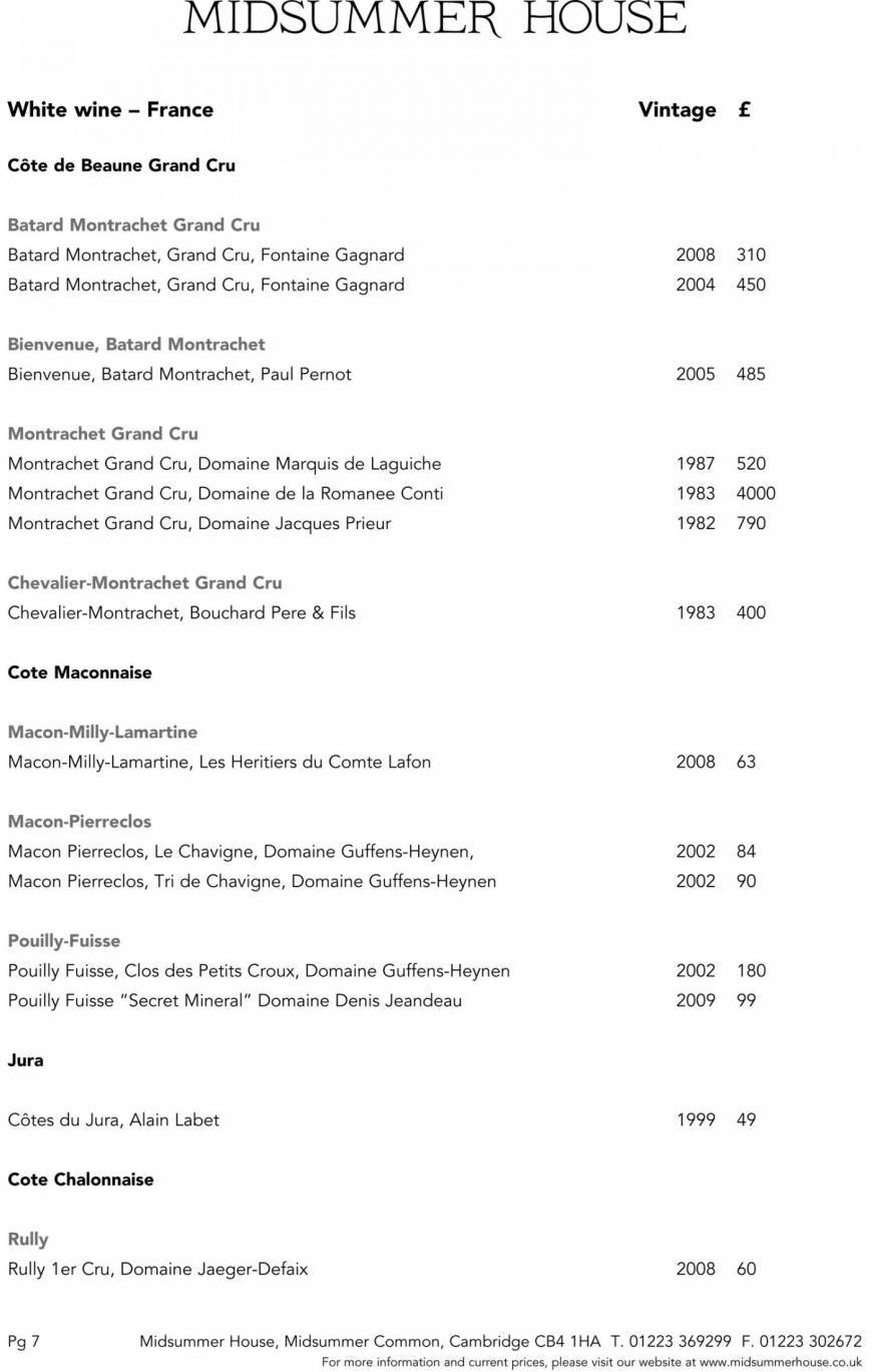 Pricelists of Midsummer House Restaurant Midsummer Common   - Photo 37 of 45