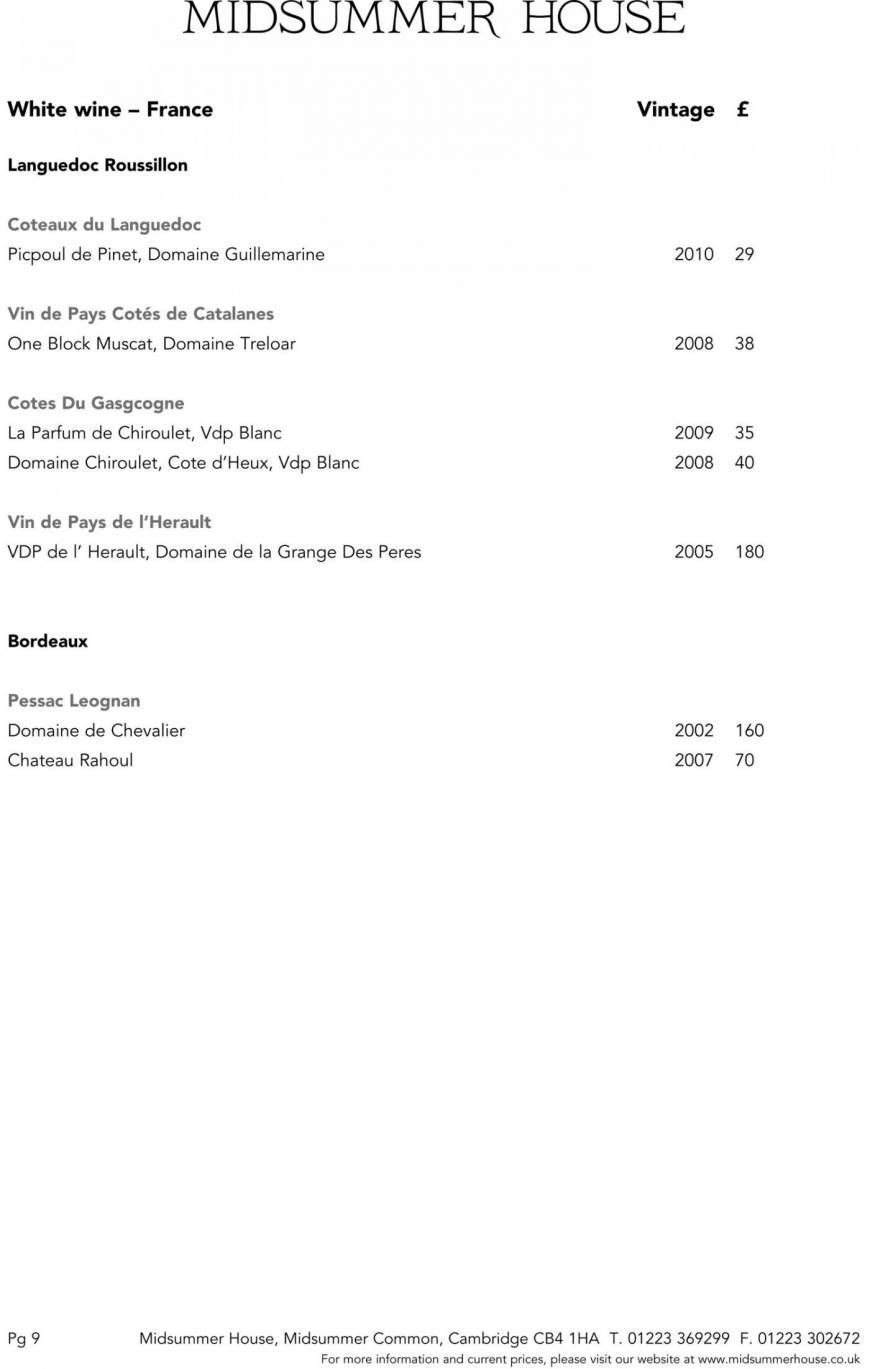  Pricelists of Midsummer House Restaurant Midsummer Common   - Photo 39 of 45